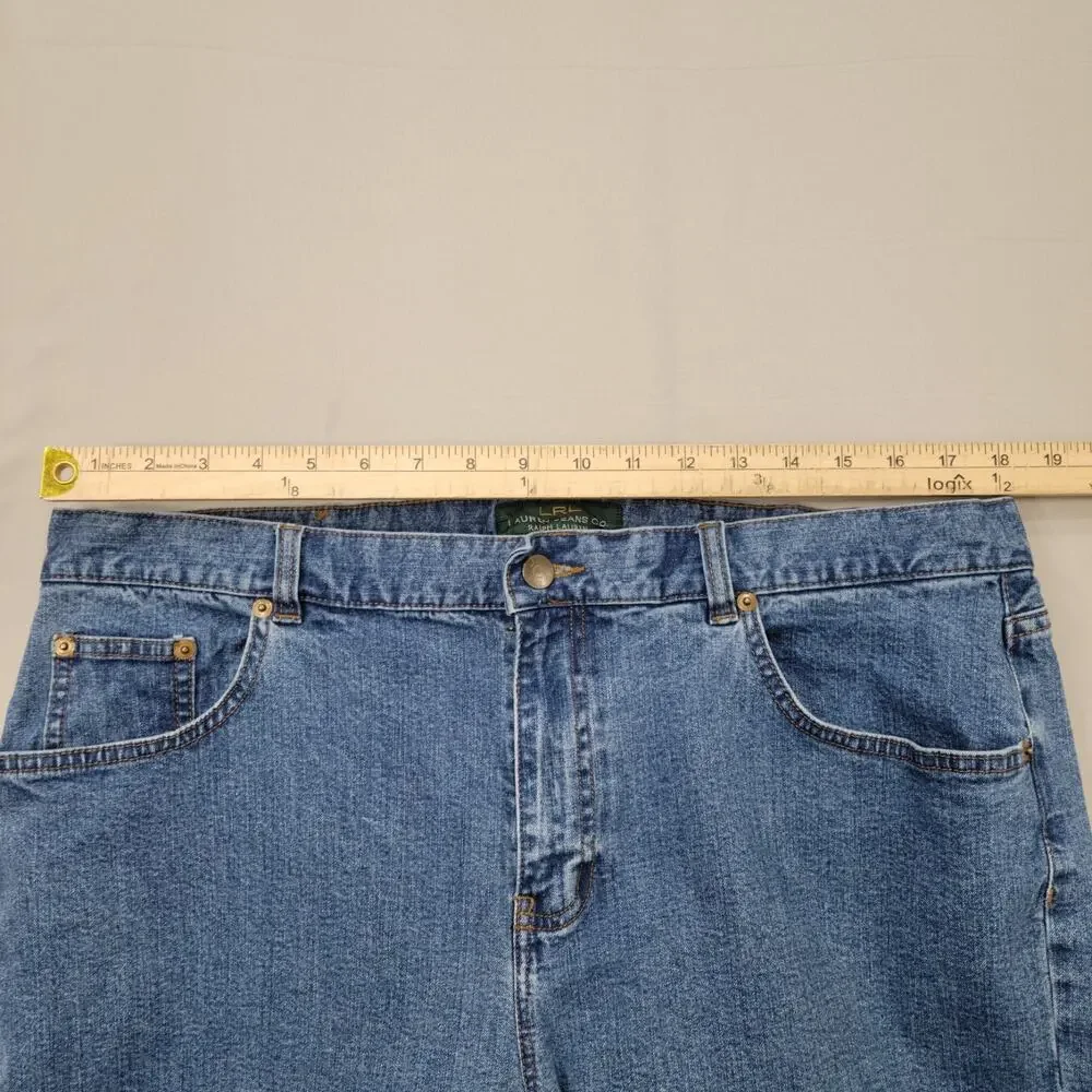 Lauren Ralph Lauren Womens Classic Straight Jeans 16W Stretch Midrise Casual Fit